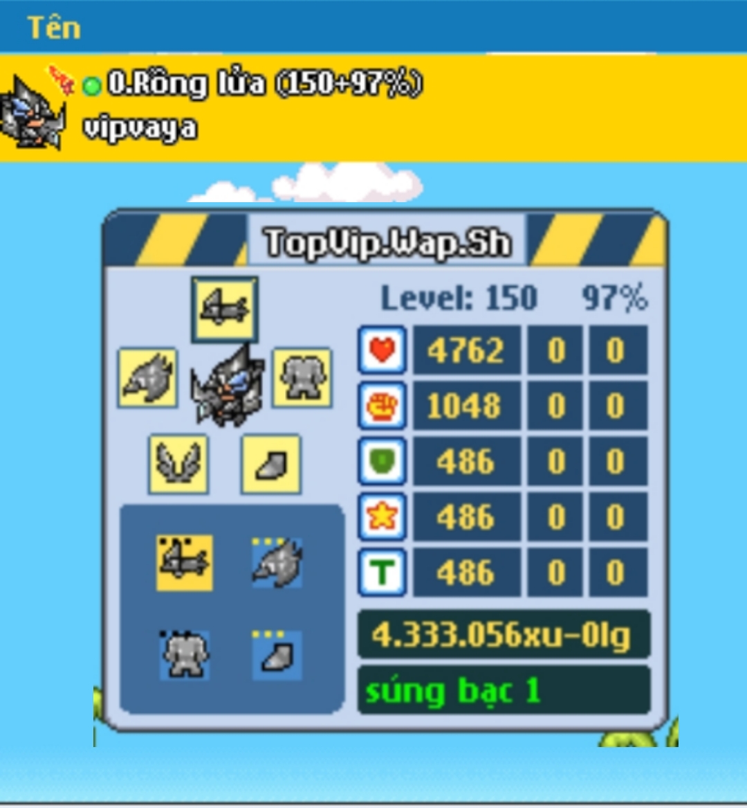 Chicky Rồng Huyền Thoại Lv150 Full Đồ Bạc Ngọc 8 Giá Chỉ 130k