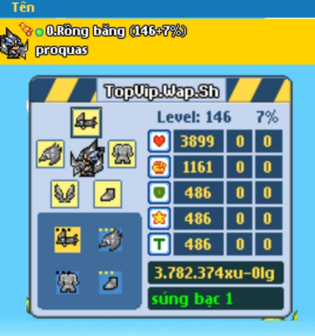 Chicky Rồng lv146 Full Đồ Bạc Ngọc 8 Chỉ 120k